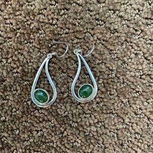Sterling silver drop earrings beautiful real stones